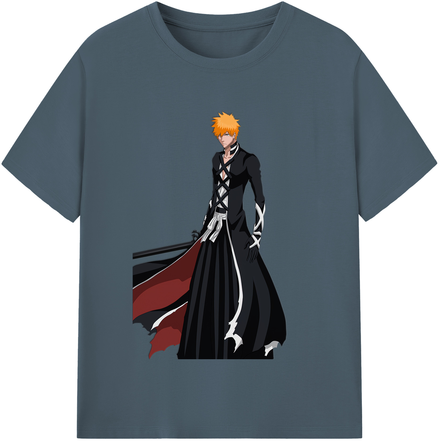 （画像用） ブリーチ 黒崎一護（くろさき いちご）BLEACH Kurosaki Ichigo 綿100％半袖Tシャツ（フロントプリント）
